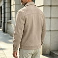 thumbnail image 6 of Men's Faux Suede Jacket Lapel Collar Zip Up with Pockets Loose Casual Coat for Daily Wear, 6 of 6