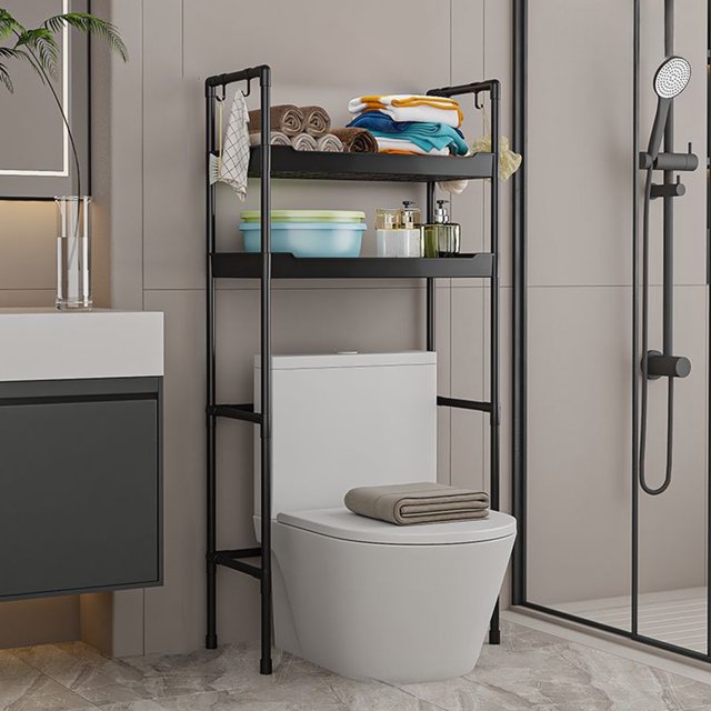 XWSHYW Almacenamiento y Organización Del Baño. Estante de Almacenamiento Sobre El Inodoro Estante de Almacenamiento de Baño de 2 Capas de Acero Inoxidable Almacenamiento y Almacenamiento Del Baño Pue