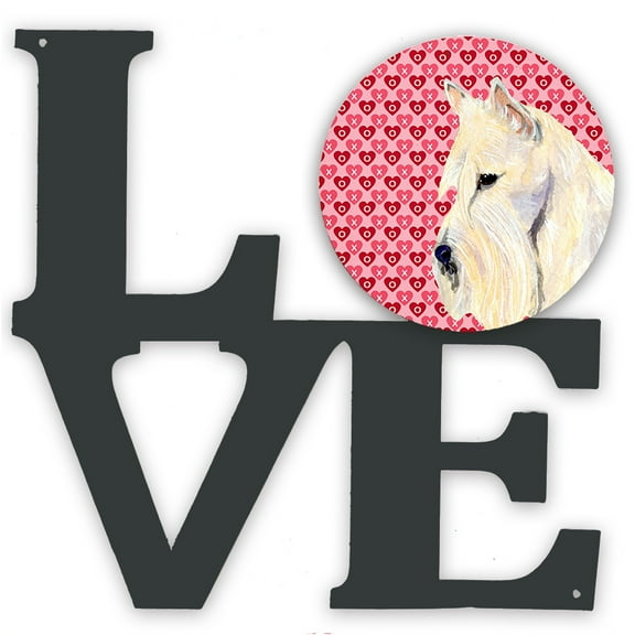 Carolines Treasures SS4530WALV Scottish Terrier Hearts Love Valentines Day Portrait Metal Wall Artwork LOVE 12X12
