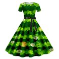 thumbnail image 3 of WILLBEST Vestidos Floreados para Mujer Vestido de Fiesta de Noche de Los Años 50 con Manga Corta y Estampado Del Día de San Valentín para Mujer Mediana​​, 3 of 3