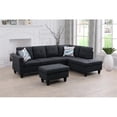 thumbnail image 4 of Pemberly Row L Shaped Black Gray Couch with Ottoman(Pillows Included) Microfiber, 4 of 12