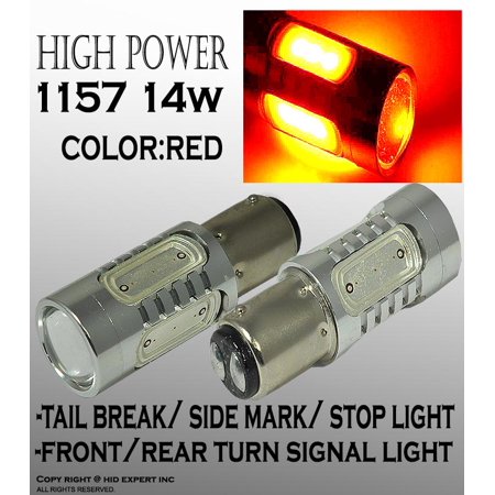ICBEAMER 2 pcs 1157 LED Plasma Projector bulbs 14W Powrful RED Z#27