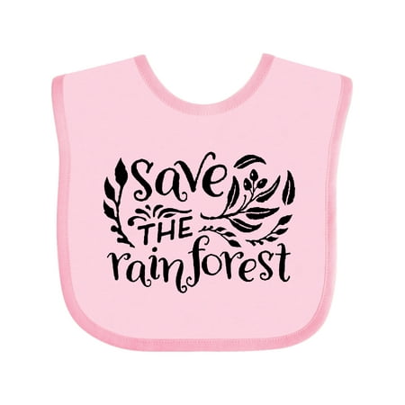 

Inktastic Save the Rainforest with Leaves Gift Baby Boy or Baby Girl Bib
