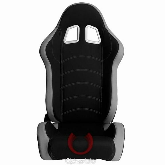 Gray & Black Cloth Racing Seats
