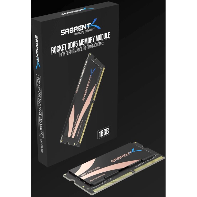 SABRENT 16GB DDR5 RAM for Gaming, 4800MHz SO-DIMM Memory Module