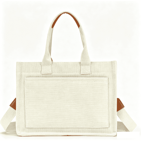 Canvas Tote Bag, Reusable Washable Cotton Canvas Shoulder Bag, Large Capacity Casual Handbag for Shopping Travel Daily Use