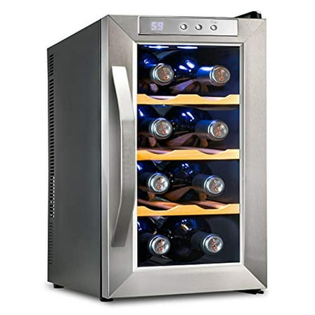 IVATION 8-Bottle Thermoelectric Wine Cooler Stainless Steel with Wood Shelves