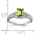 thumbnail image 2 of Primal Gold 14 Karat White Gold 7x5mm Emerald Cut Peridot and AAA Diamond Ring, 2 of 4