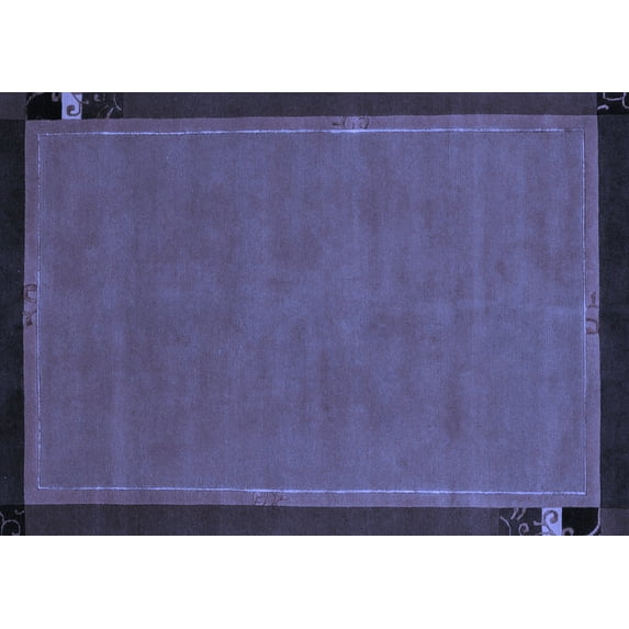 Ahgly Company Indoor Rectangle Abstract Blue Modern Area Rugs, 7' x 9'