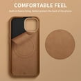 thumbnail image 5 of ELEHOLD For iPhone Air Luxury Magnetic Case Cover Wireless Charging,Premium Faux Leather Slim Skin-friendly Cover With Metal Button,Brown, 5 of 11