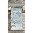 thumbnail image 3 of Ambesonne Winter Quilted Bedspread Set 2 Pcs, Snow in Park Xmas Trees, Twin Size, White and Blue, 3 of 6