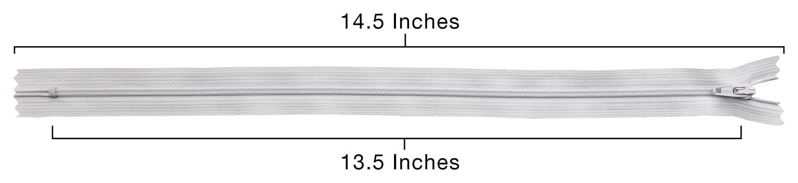 YKK® #3 Lightweight Closed-End Zipper, 13.5 Inch Length, Very Light Grey 337 (100 Pack)