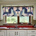 thumbnail image 3 of Yayeee Kitchen Curtains Tier Set of 2 Light Filtering 57"x36" Over Sink Window Panels, Pink Stripes, 3 of 7
