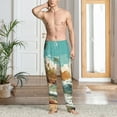 thumbnail image 5 of Uemuo Coastal Palm Beach Pattern Men's Wide Leg Palazzo Lounge Pants with Pockets Light Weight Loose Comfy Casual Pajama Pants-Medium, 5 of 9