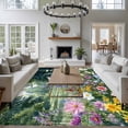 thumbnail image 3 of 6'x9' Area Rugs, Colorful Floral Spring Indoor Outdoor Area Rug for Living Room Bedroom, Daisy Green Forest Pastoral Washable Bathroom Rugs Kitchen Floor Carpet Mats Home Decor Aesthetic, 3 of 8