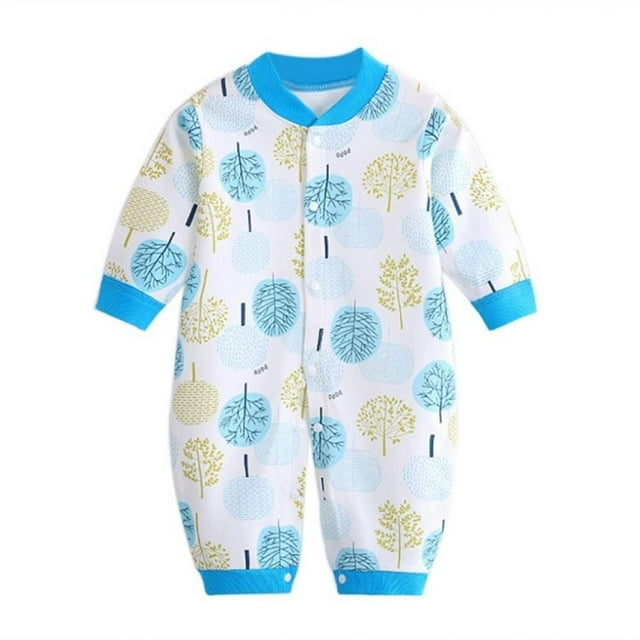 4 Colors Spring Autumn Baby Boy Girl Cute Long Sleeve Romper Cotton Comfortable Cloud Tree Cup Watermelon Pattern Outfits
