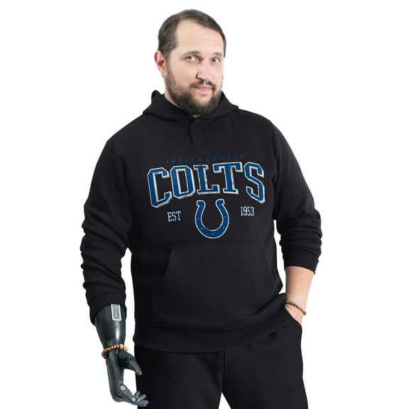 Men's G-III Sports by Carl Banks Black Indianapolis Colts Adaptive Team Spirit Graphic Fleece Pullover Hoodie