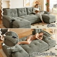 thumbnail image 5 of CARZZI 104.7" Sectional Sleeper Sofa with Pull Out Bed, Comfy Chenille U Shaped Convertible Sleeper Couch, Oversized Modern Modular Deep Seat Cloud Couches with USB Ports for Living Room, Grey, 5 of 10