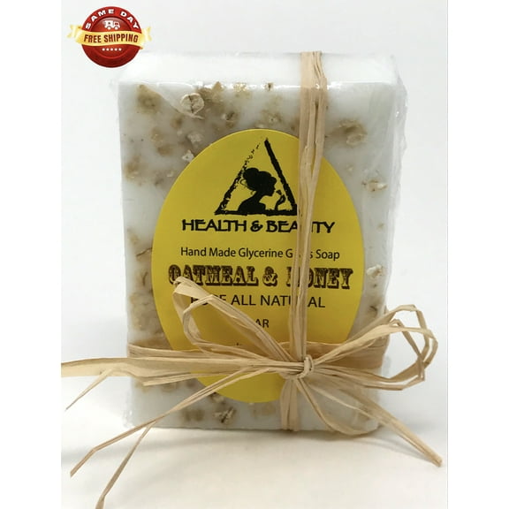 OATMEAL HONEY COCONUT OIL HANDMADE SOAP BAR ALL NATURAL MOISTURIZING BODY
