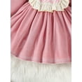 thumbnail image 6 of Bslissey Toddler Baby Girls Christmas Velvet Dress Long Sleeve Ruffled Mock Neck Patchwork A-line Dress Infant Casual Cute Princess Dress Daily Clothes 6 Months-3 Years, 6 of 7