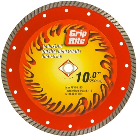 Grip-Rite GRTDB10I 10-Inch Industrial Turbo Rim Diamond Blade