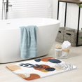 thumbnail image 4 of Bath Mat for Bathroom Boho Plant Green Brown Shaggy Bathroom Mat Non Silp Water Absorbent Bath Rug Soft Washable Floor Rug Round Lines Leaf for Tub Showers Laundry Room Decor, 4 of 6
