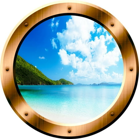 Ocean View Wall Mural VWAQ Sea Porthole Ocean View Wall Decal Peel And Stick Mural VWAQ-BP34 (14