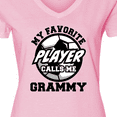 thumbnail image 4 of Inktastic Soccer My Favorite Player Calls Me Grammy Women's V-Neck T-Shirt, 4 of 5