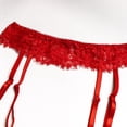 thumbnail image 5 of DISKEBUISS Womens Lingeries Garter Set Lace Lingerie With Underwire 2 Piece Push Up Red S, 5 of 8