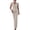 Beige, variant on Summer Lounge Sets For Women V-neck Sleeveless High Waisted Solid Color Wide Leg Pants Green Matching Lounge Sets S-3XL