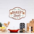 thumbnail image 3 of Northlight Gingerbread "Mrs. Claus' Bakery Shop" Metal Christmas Wall Sign - 18", 3 of 7