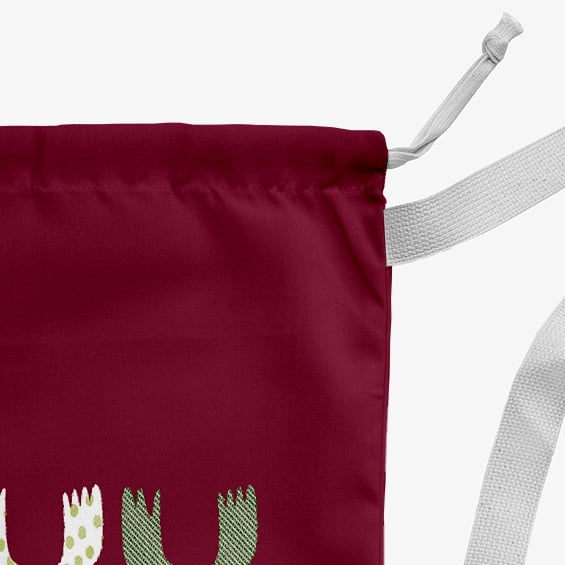 Simply Daisy Canvas Merry Moose 28 x 36 in Maroon Laundry Bag