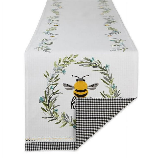 Design Imports CAMZ12683 Chemin de Table Réversible Orné, Bee Kind