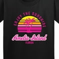 thumbnail image 4 of Inktastic Summer Enjoy the Sunshine Amelia Island Florida in Pink Youth T-Shirt, 4 of 5