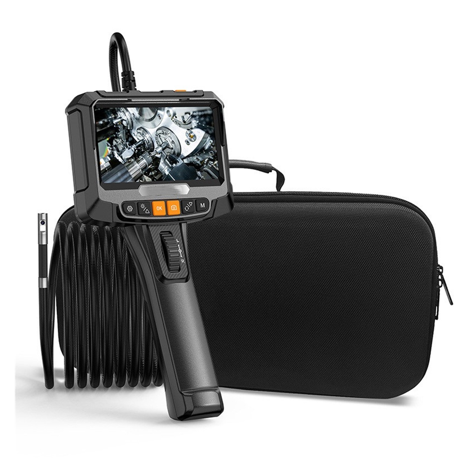 8mm Dual Lens Articulating Borescope With 5 Inch Screen For Car Pipe Inspection Camera 360° Rotation Endoscope for Measurement