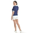 thumbnail image 3 of Blusa acanalada tipo polo Roman Fashion /Juvenil, 7280 (Azul marino) azul marino M, 3 of 5