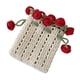 thumbnail image 4 of Bolso de hombro de ganchillo terminado, accesorios de viaje, bolsa de cordón con rosas tejidas. Beige, 4 of 9