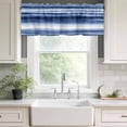 thumbnail image 2 of Blue Abstract Waves Valances for Windows, Rod Pocket Kitchen Valance Curtains - Soft & Washable Small Window Treatment for Living Room, Bathroom, Stripes Watercolor Gradient 42x12inch, 1 Panel, 2 of 9