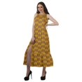 thumbnail image 3 of Moomaya Robe Maxi Sans Manches à Col Halter Imprimée Fente avant Robe d'Été pour Femmes, 3 of 4