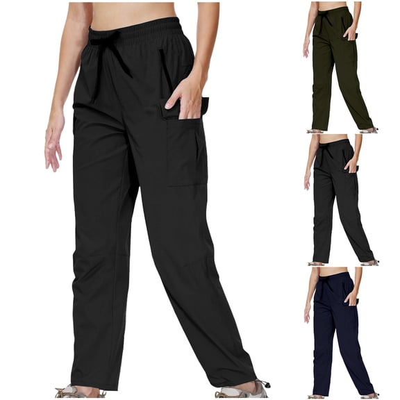 Women's Outdoor Quick-Drying Hiking Pants Trousers Bottoms, Spring Summer Mountaineering Casual Sports Pants, Lightweight Breathable Travel Commuting Athletic Wear | Aestivo,Black L