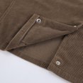 thumbnail image 3 of Women's Cropped Corduroy Shacket - Loose Button Down Lapel Collar Fall Winter Outerwear, Soft Lightweight Solid Color Snap Closure Jacket, 3 of 8