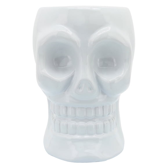 Sagebrook Home Ceramic 8" Skull Vase, White