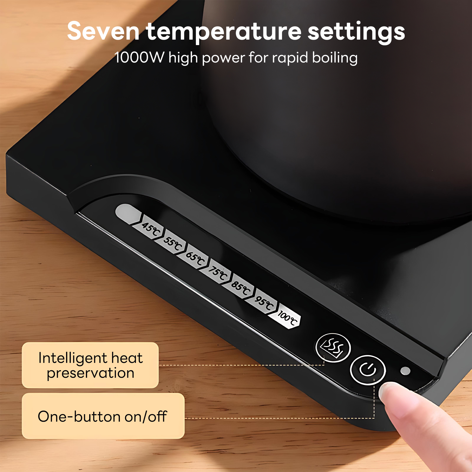 INSMART Gooseneck Electric Kettle, 1L with Temperature Control, 7 Temperature Settings, 1000W, Auto Shut-Off and Boil-Dry Protection