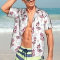 thumbnail image 5 of Lsque Flamingos Tribal pattern Hawaiian Shirt for Men, Unisex Summer Beach Casual Short Sleeve Button Down Shirts-Small, 5 of 9