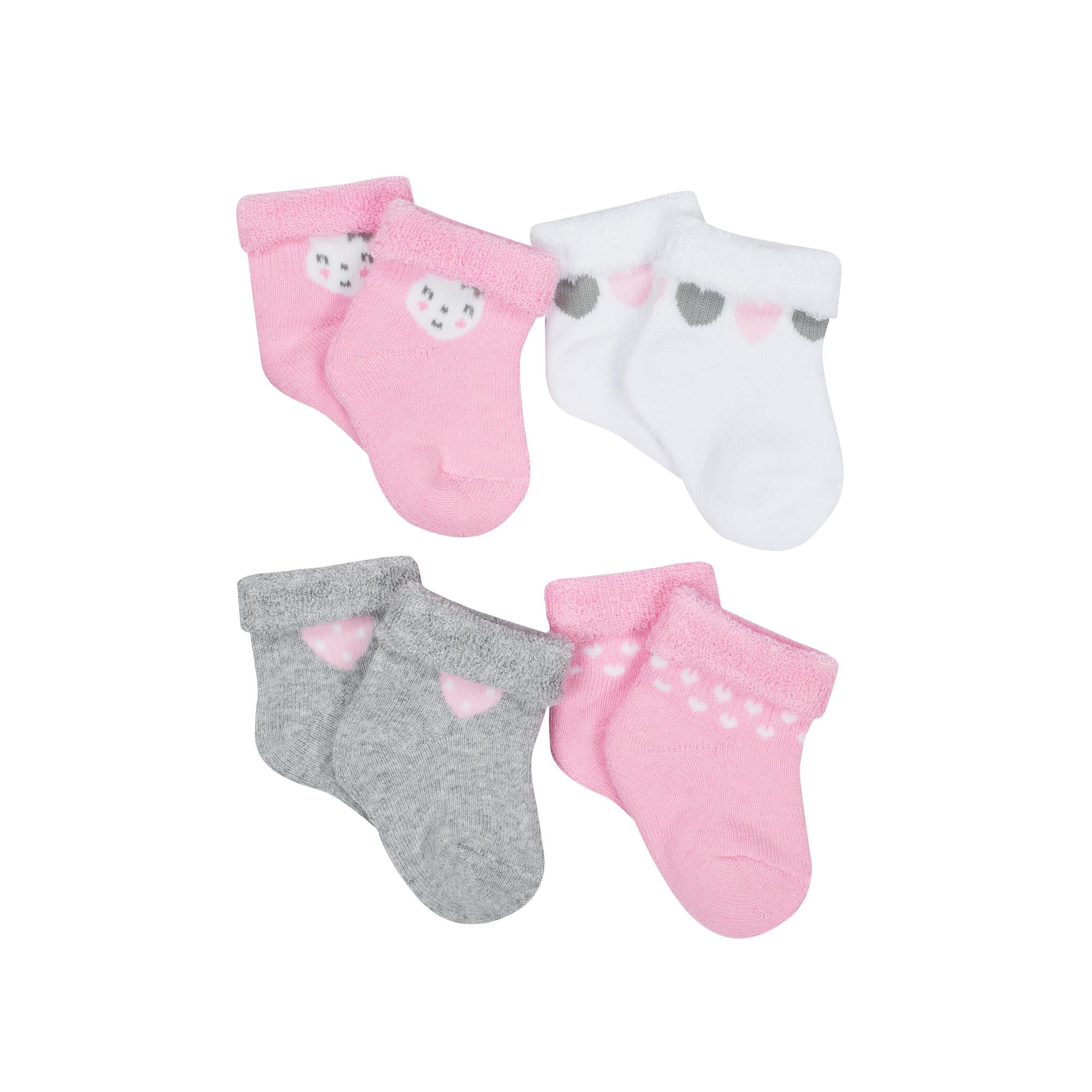 Gerber Baby Girls 8-Pair Wiggle Proof Sock