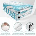 thumbnail image 4 of Quilts Twin Size, Coastal Shell Teal Blue Soft Comforter Bedding Set for Bed, Summer Ocean Shell Beach Lightweight Quilted Bedspread with Pillow Cover(2 Pieces) for All Season, 68x86 Inch, 4 of 9