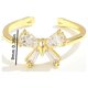 thumbnail image 4 of Anillo con lazo de circonita, delicado y ajustable para mujer, 4 of 7
