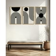 thumbnail image 3 of SHENIFY 24x36in3pcs Natural Framed Black Abstract Boho Wall Art Decor Bohemian Canvas Prints Ready To Hang, 3 of 8