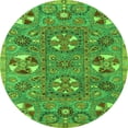 thumbnail image 1 of Ahgly Company Indoor Round Abstract Green Modern Area Rugs, 5' Round, 1 of 4