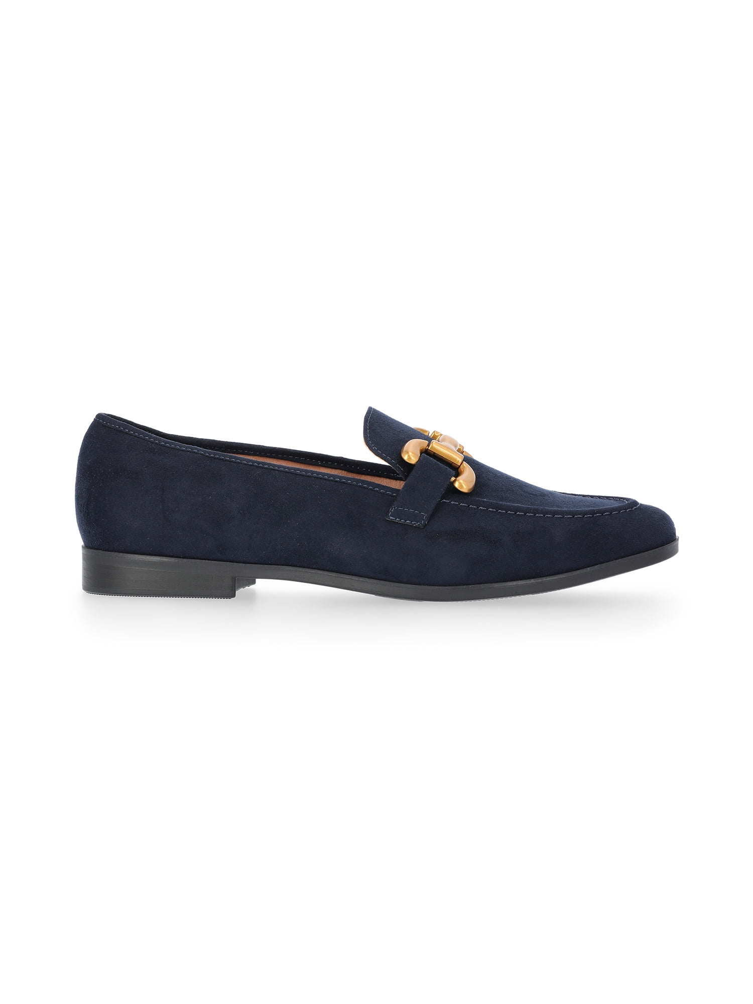 Time and Tru Women's Faux Leather Buckle Loafers